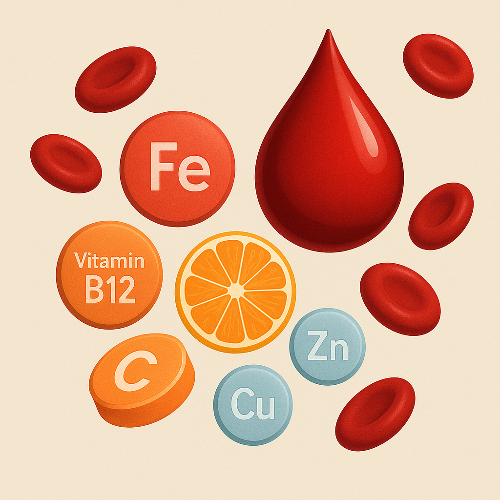 Bild über Vitamin B12, Eisen, Kupfer die für Blutbildung notwendig sind